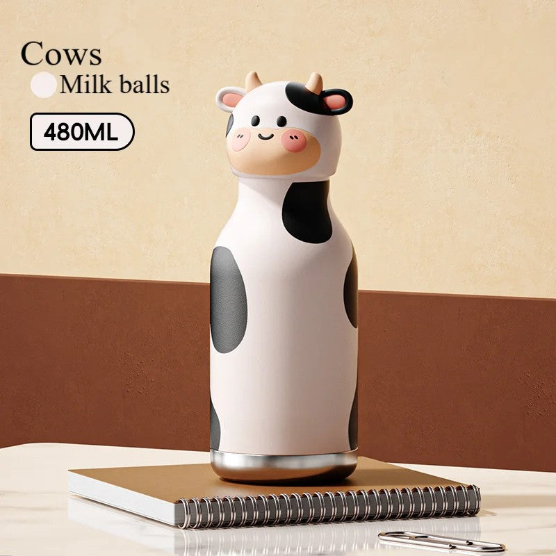 Kids Water Bottle - Vacuum Insulated with Animal Lid