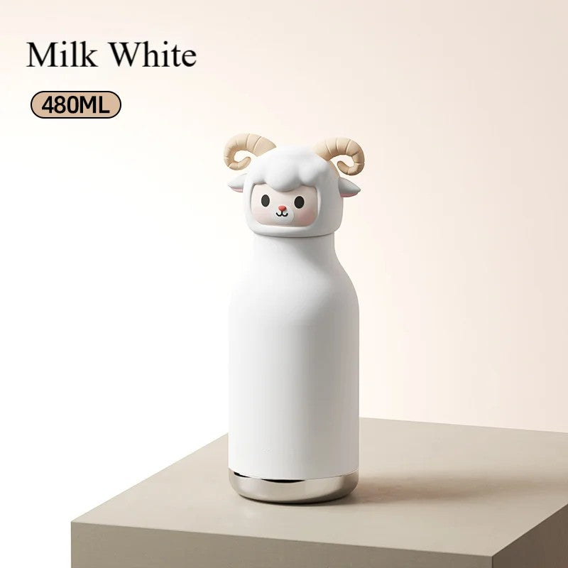 Kids Water Bottle - Vacuum Insulated with Animal Lid
