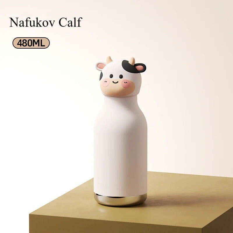 Kids Water Bottle - Vacuum Insulated with Animal Lid