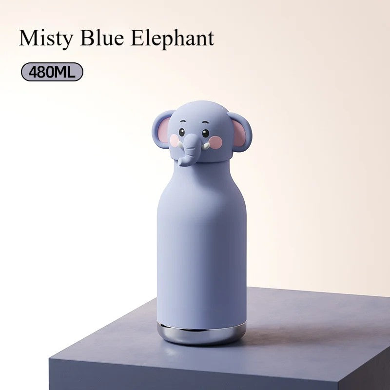 Kids Water Bottle - Vacuum Insulated with Animal Lid