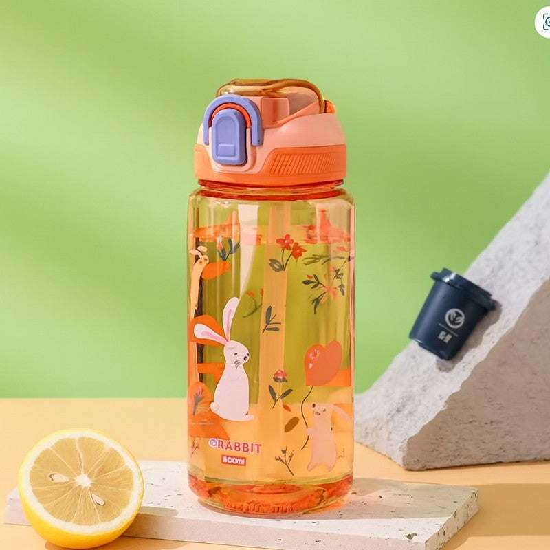 Kids Water Bottle with Straw - Dinosaur Print