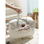 Large Capacity Mommy Tote Bag - Quilted with Embroidery