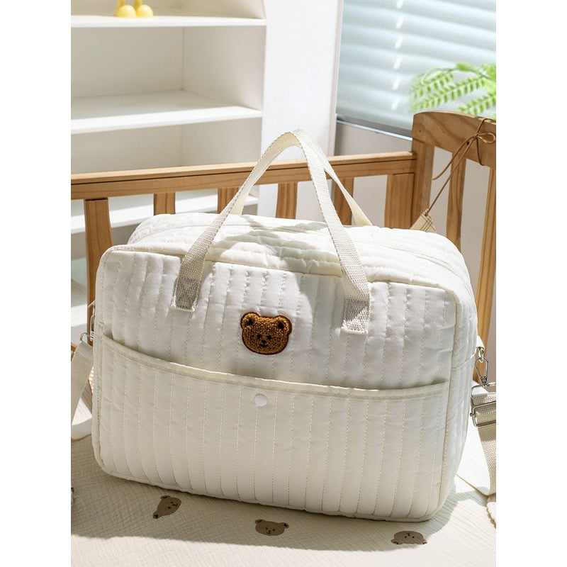 Large Capacity Mommy Tote Bag - Quilted with Embroidery