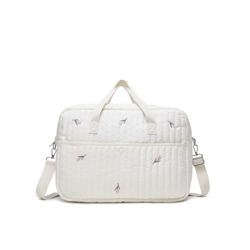 Large Capacity Mommy Tote Bag - Quilted with Embroidery