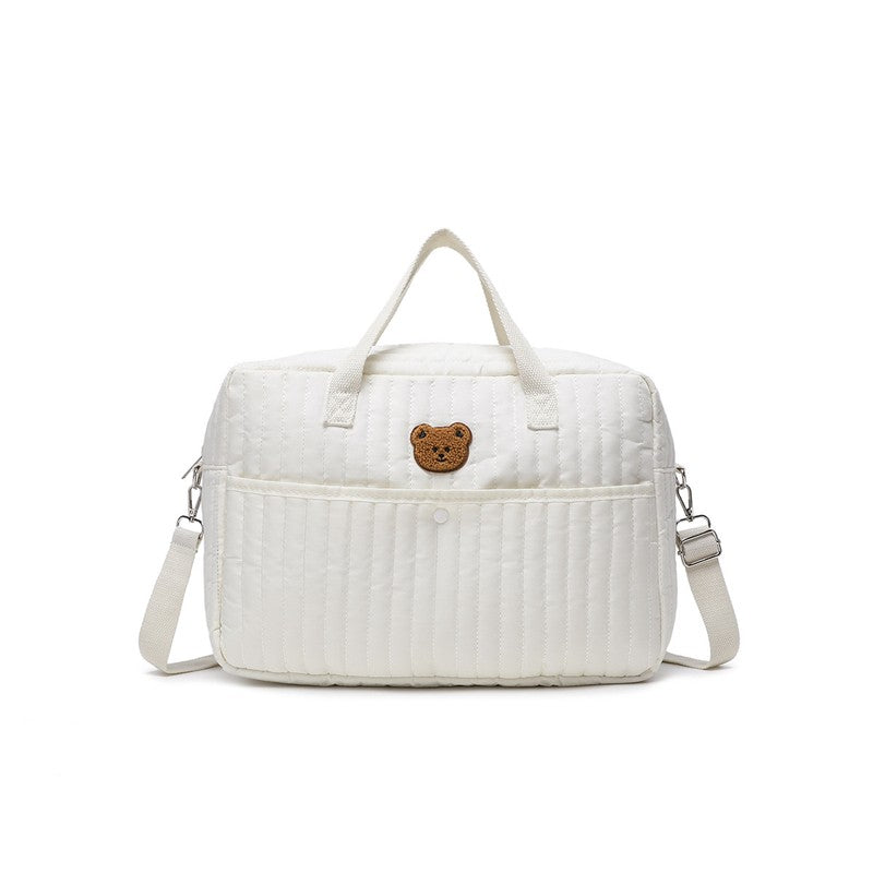 Large Capacity Mommy Tote Bag - Quilted with Embroidery
