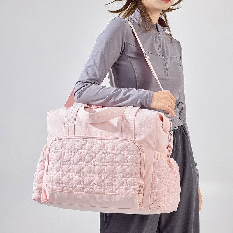 Large Capacity Tote Bag - Quilted Panel