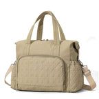 Large Capacity Tote Bag - Quilted Panel