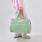 Large Capacity Tote Bag - Quilted Panel