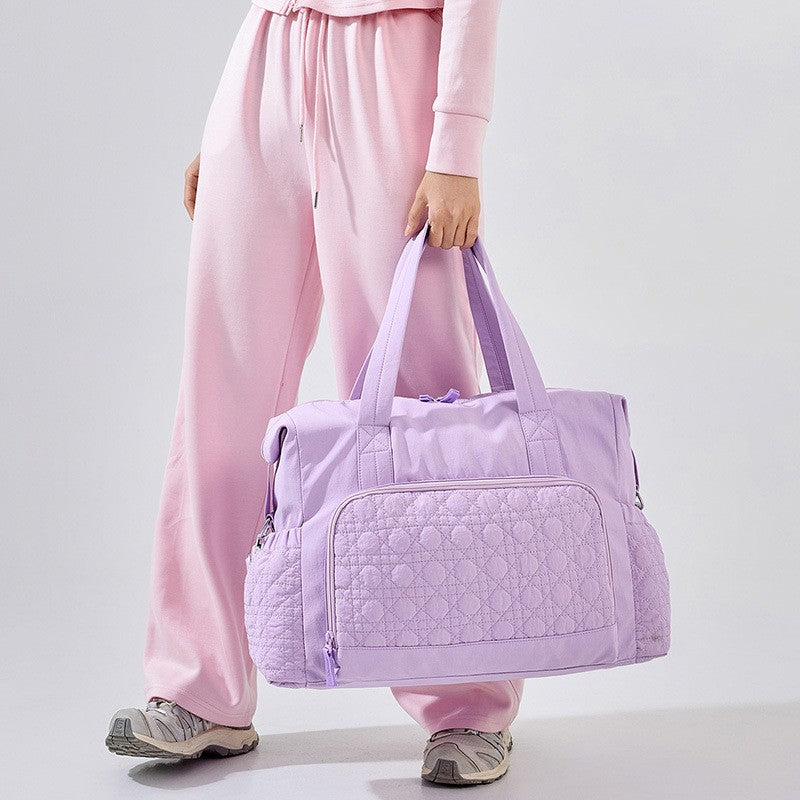 Large Capacity Tote Bag - Quilted Panel