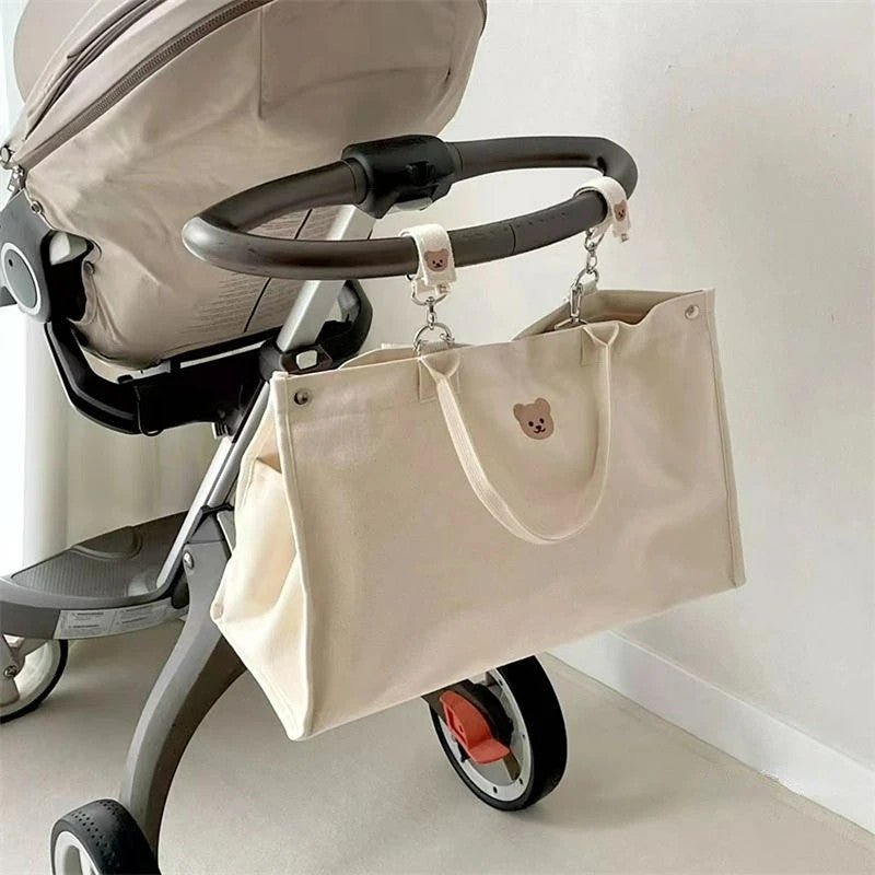 Large Diaper Bag - Bear Embroidery