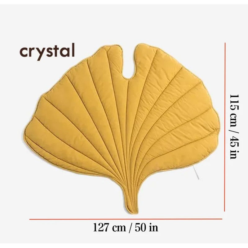 Leaf-Shaped Play Mat - Quilted Cotton Nursery Floor Mat