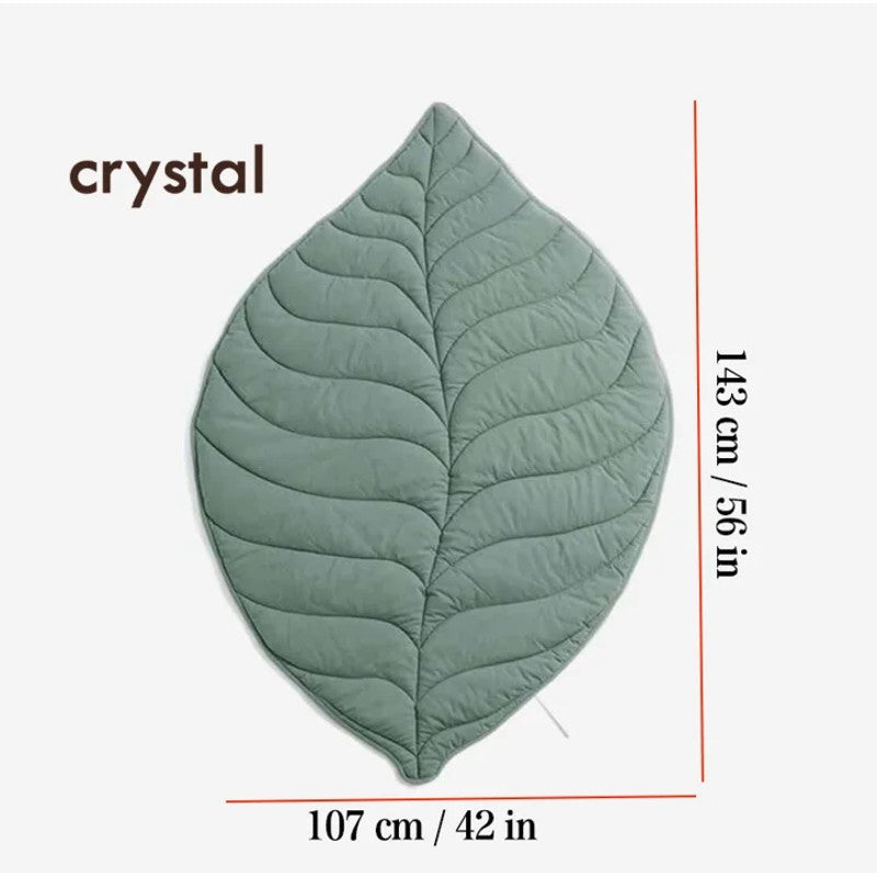Leaf-Shaped Play Mat - Quilted Cotton Nursery Floor Mat