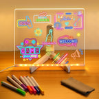 LED Acrylic Erasable Message Board with USB Light Strip