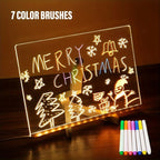 LED Acrylic Erasable Message Board with USB Light Strip