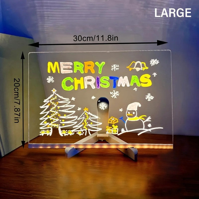 LED Acrylic Erasable Message Board with USB Light Strip