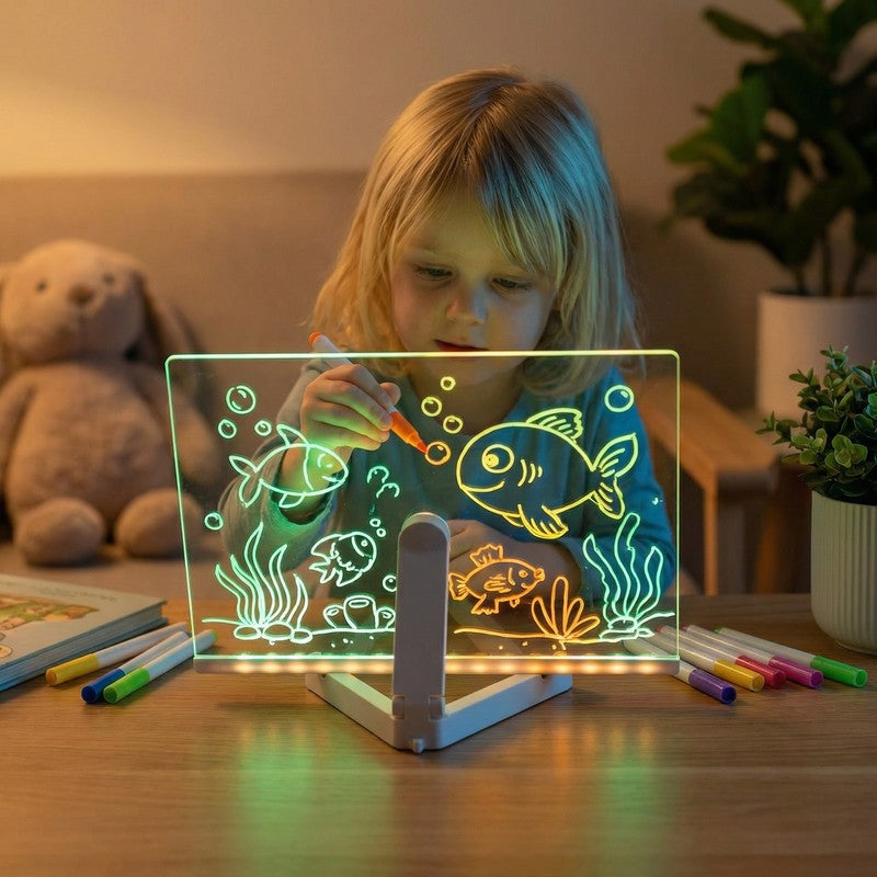 LED Drawing Board for Children - Light-Up Tracing Panel with Stand