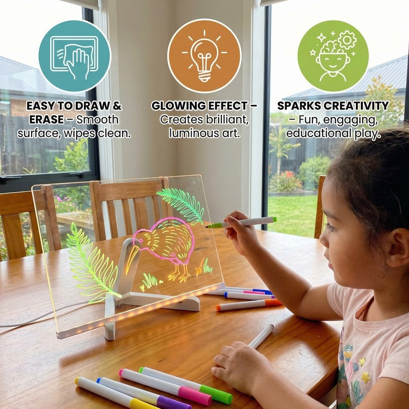 LED Drawing Board for Children - Light-Up Tracing Panel with Stand