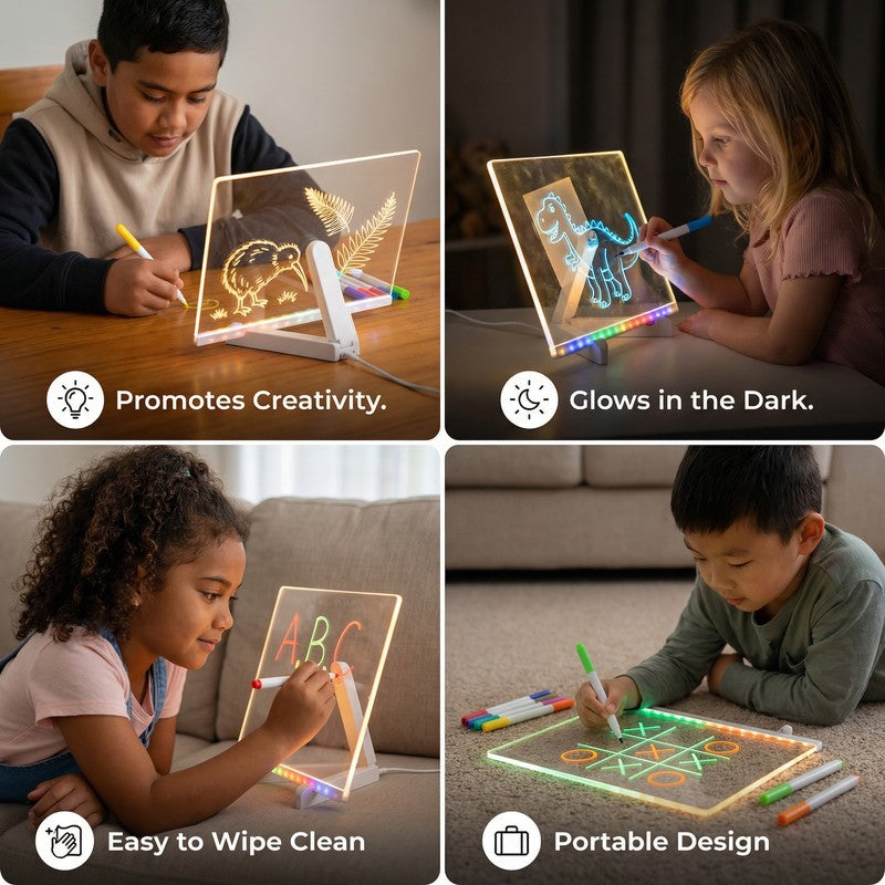 LED Drawing Board for Children - Light-Up Tracing Panel with Stand