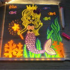 LED Drawing Board with Light-Up Base - Erasable and Reusable