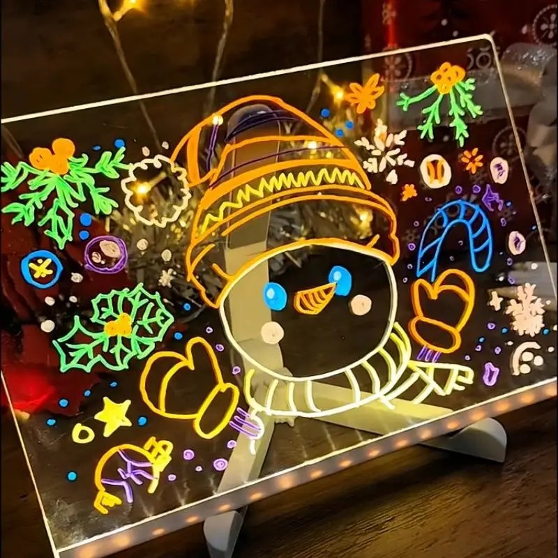 LED Drawing Board with Light-Up Base - Erasable and Reusable