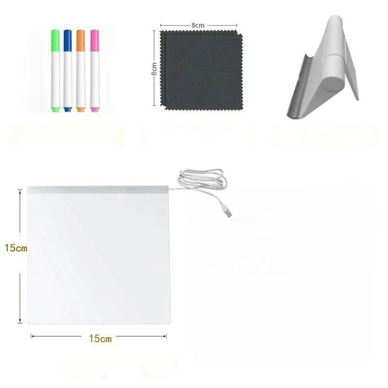 LED Drawing Board with Light-Up Base - Erasable and Reusable