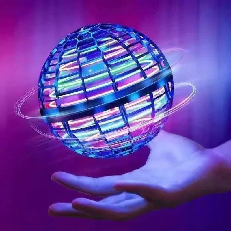 LED Hovering Flying Ball Toy - Spherical Cage Frame with Multicolour Lights
