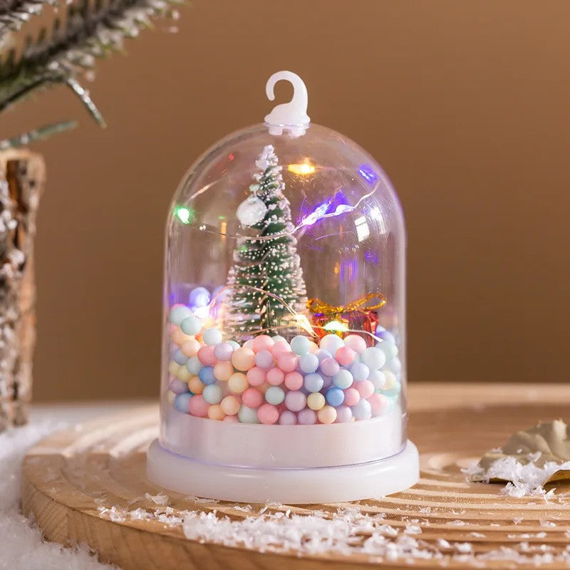 LED Mini Christmas Tree Decoration - Transparent Dome Cover