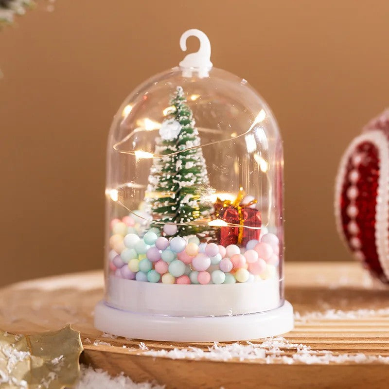 LED Mini Christmas Tree Decoration - Transparent Dome Cover