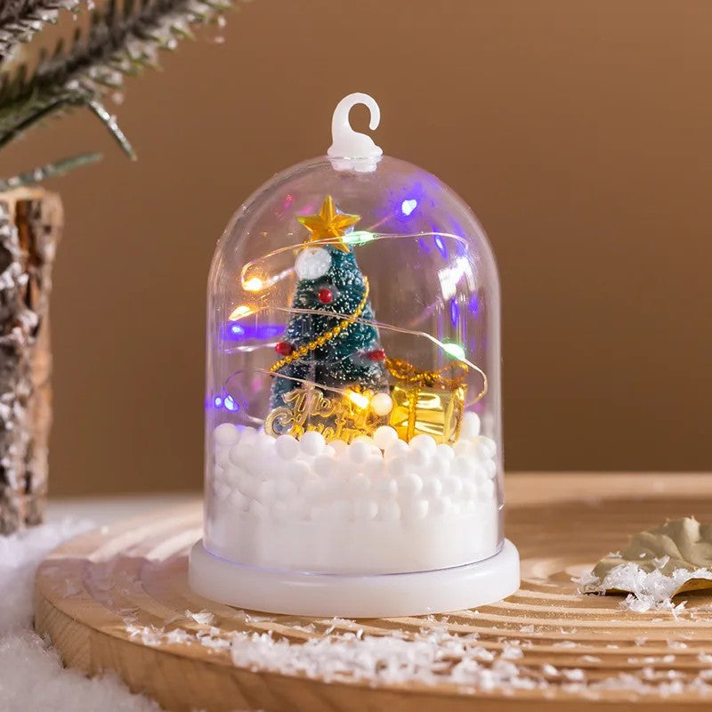 LED Mini Christmas Tree Decoration - Transparent Dome Cover