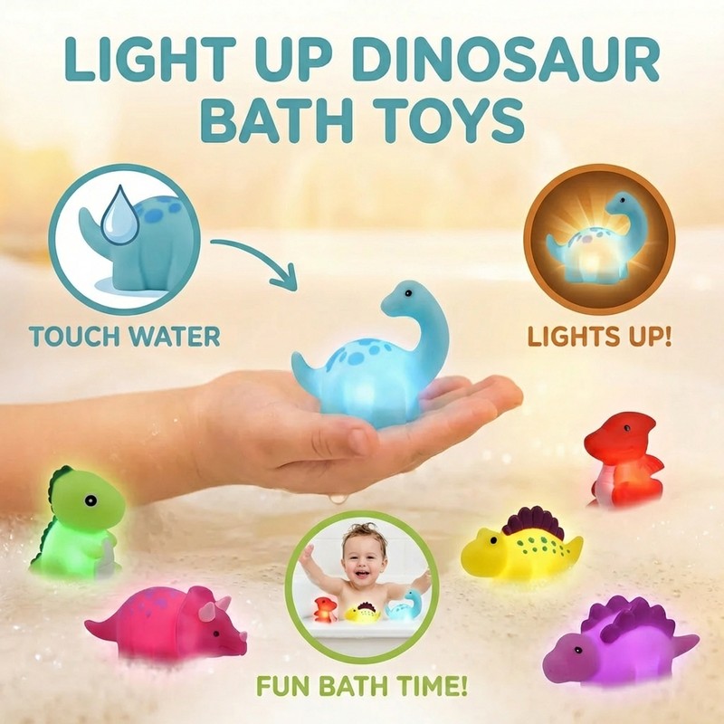 Light-Up Dinosaur Bath Toy Set