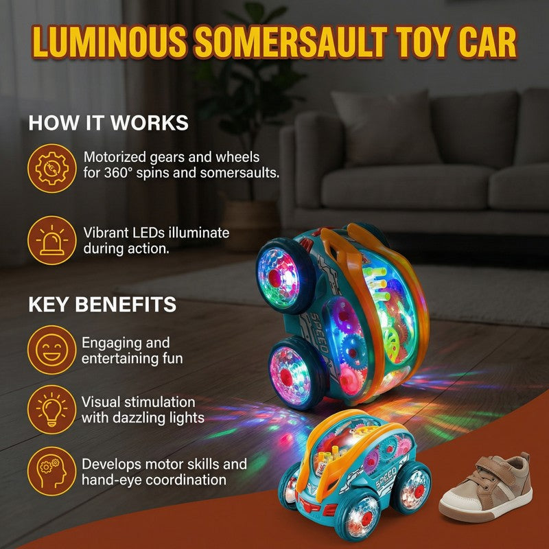 Luminous Somersault Toy Car with LED Lights