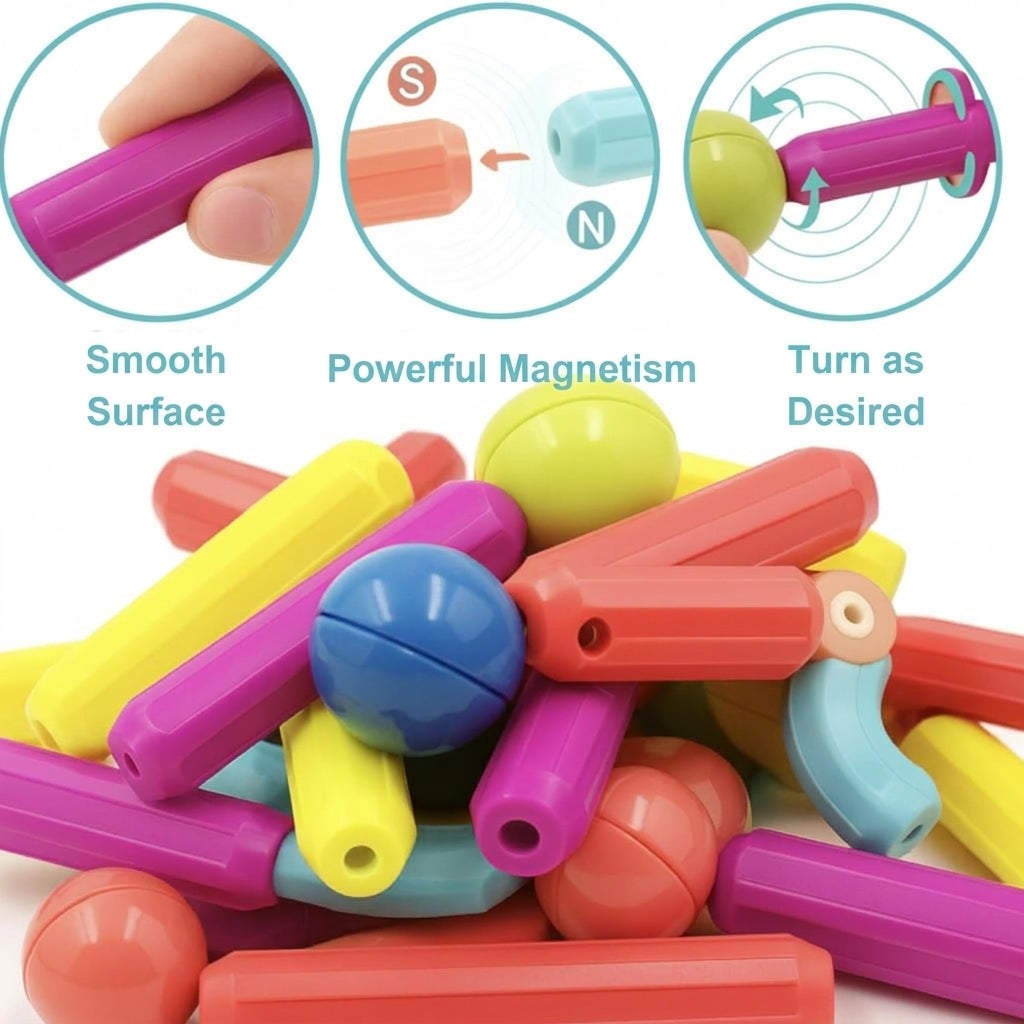 Juego de juguetes magnéticos - varillas y bolas magnéticas
