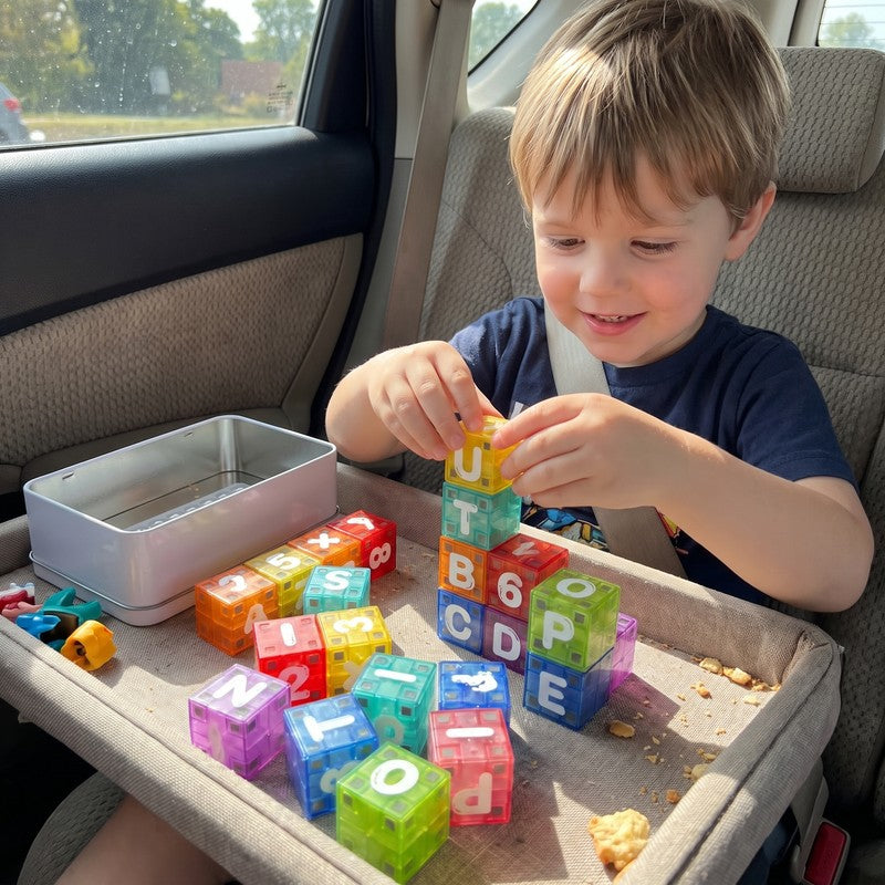 Magnetic Alphabet and Numbers Learning Blocks Set - 40 Piece Cube Set