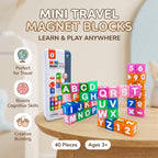 Magnetic Alphabet and Numbers Learning Blocks Set - 40 Piece Cube Set