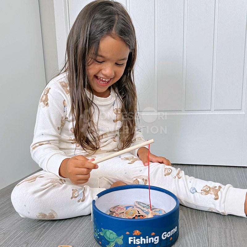 Magnetic Fishing Game Set - 51 Fish Pieces with Rods and Bucket