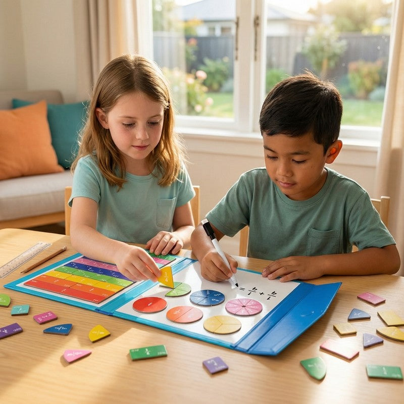Magnetic Fraction Learning Game - Foldable Board with Whiteboard Surface
