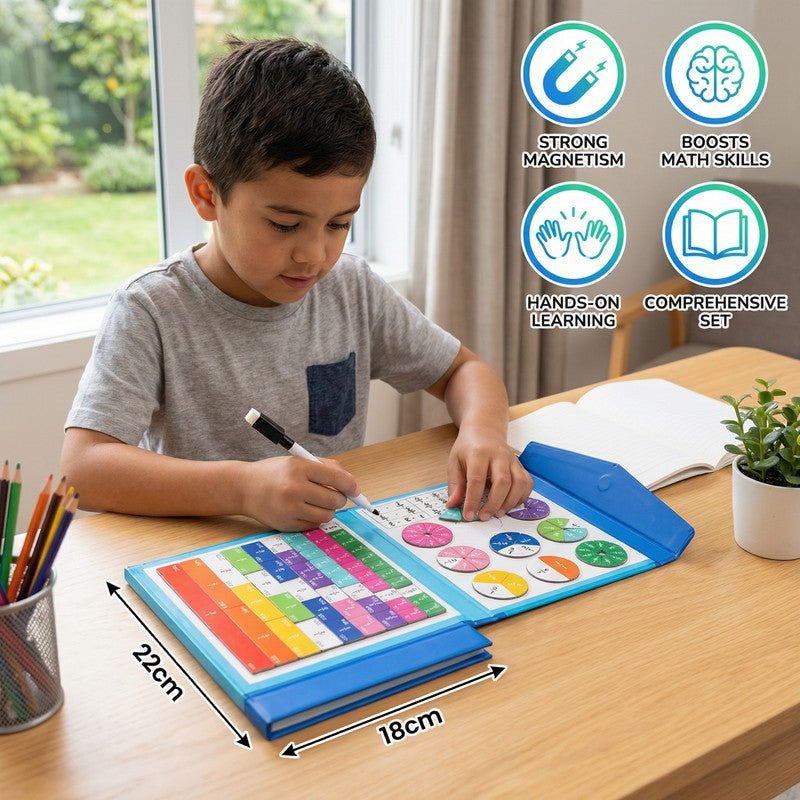 Magnetic Fraction Learning Game - Foldable Board with Whiteboard Surface