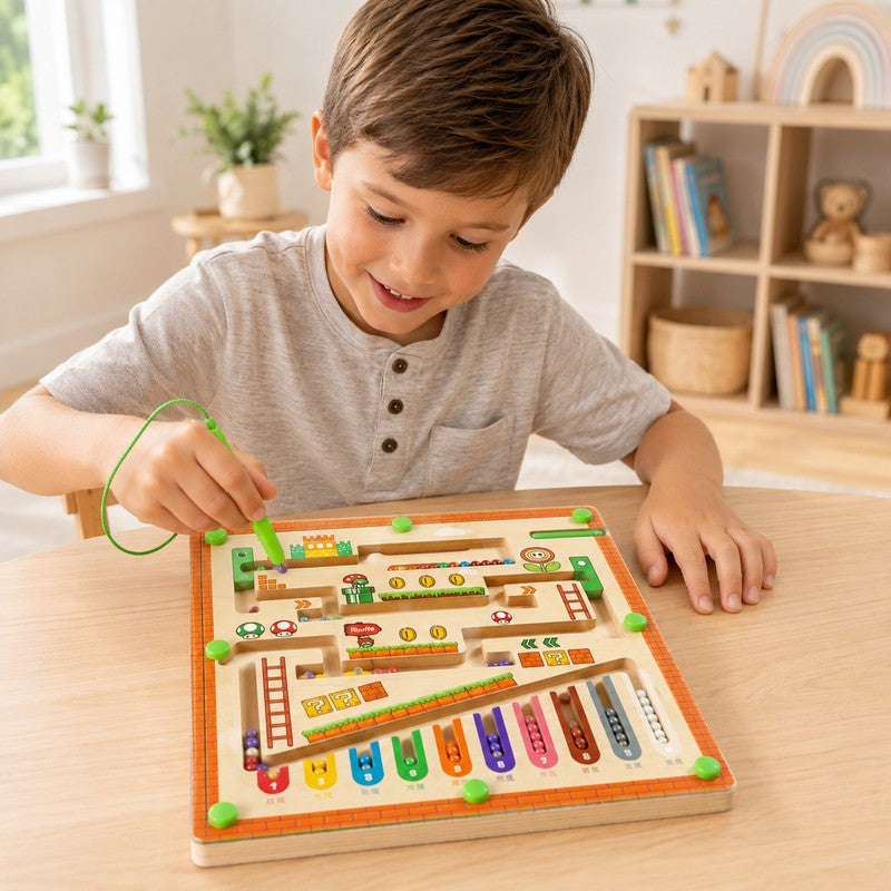 Magnetic Maze Board - Children's Educational Toy with Sorting Slots