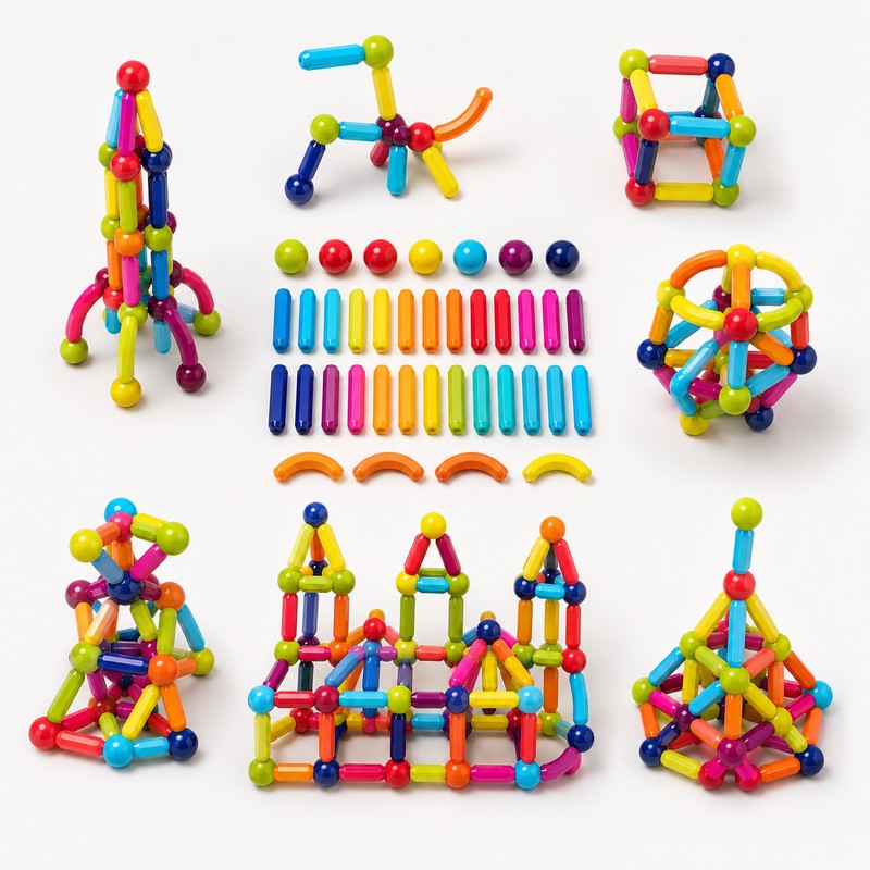 Magnetic Set - Multicolor Rods and Balls