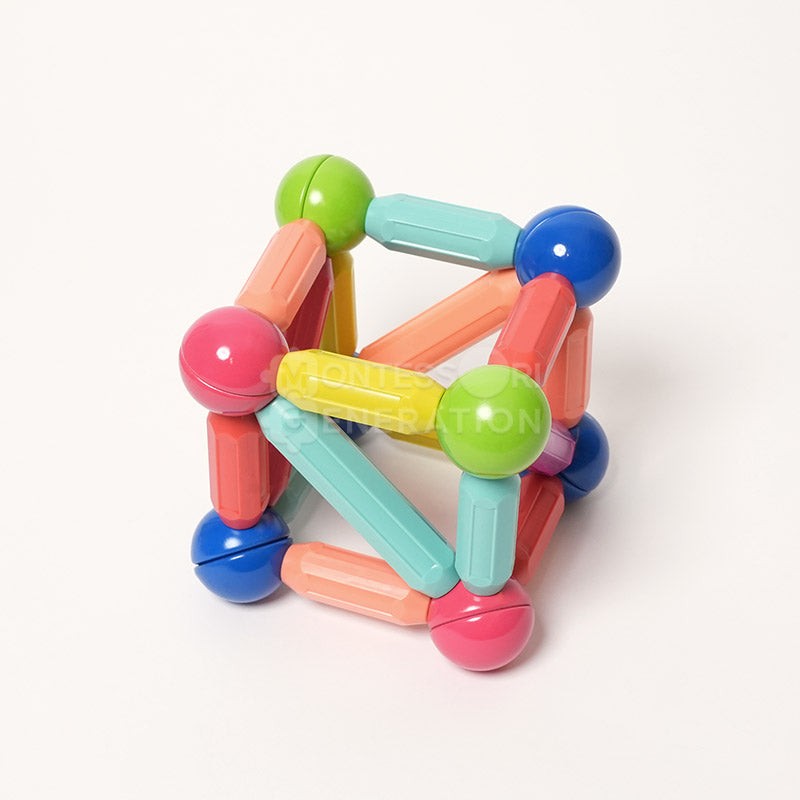 Magnetic Toy Set - 36 Pieces with Straight and Curved Rods