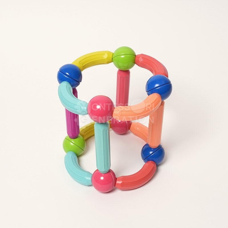 Magnetic Toy Set - 36 Pieces with Straight and Curved Rods