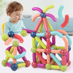 Magnetic Toy Set - 36 Pieces with Straight and Curved Rods
