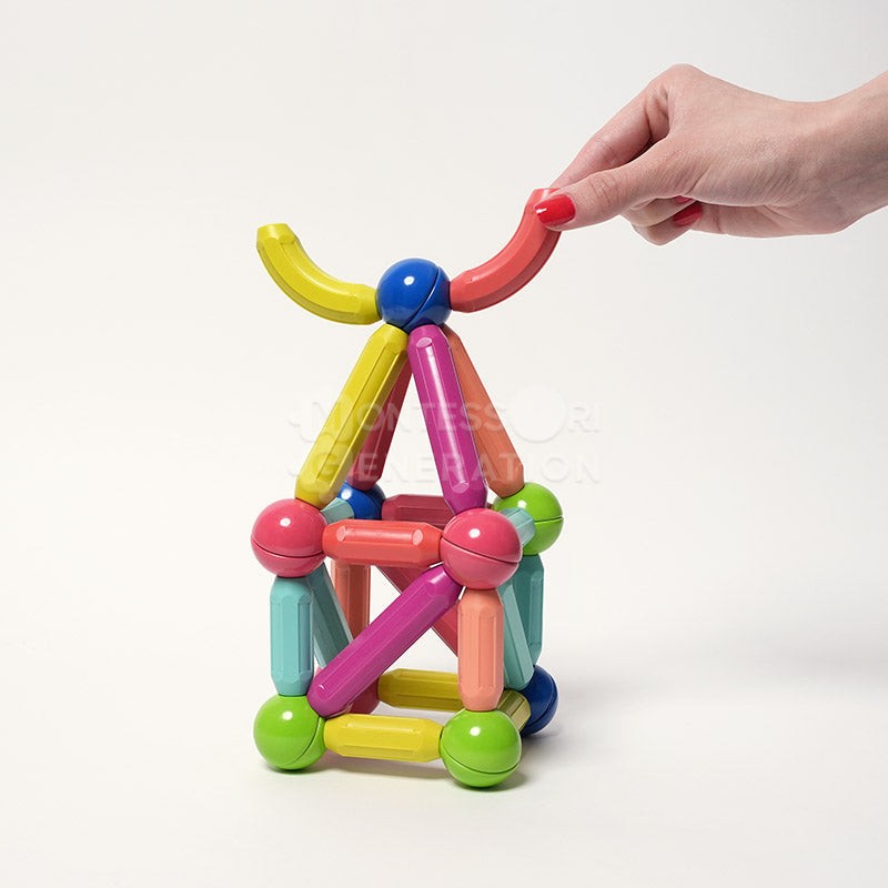 Magnetic Toy Set - 36 Pieces with Straight and Curved Rods