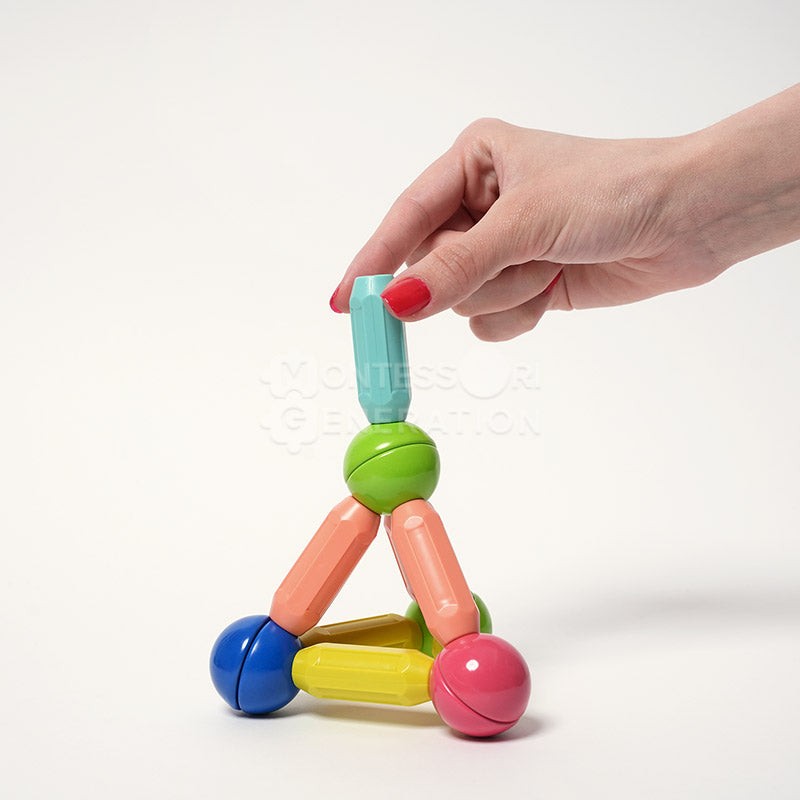 Magnetic Toy Set - 36 Pieces with Straight and Curved Rods