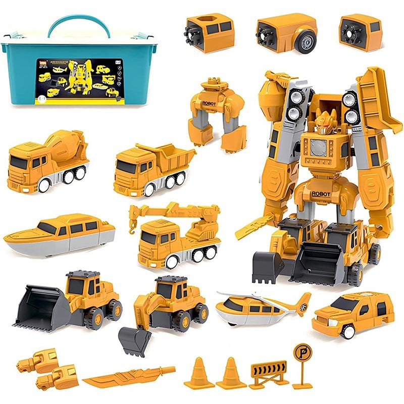 Magnetic Transformer Toy Set - Build 9 Vehicles and a Robot