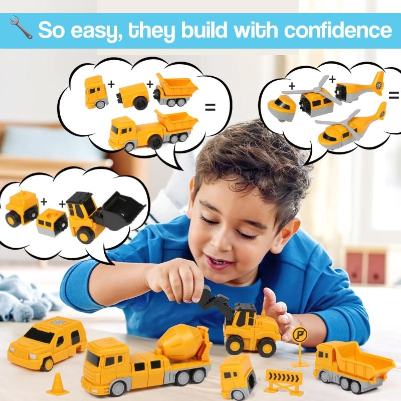 Magnetic Transformer Toy Set - Build 9 Vehicles and a Robot