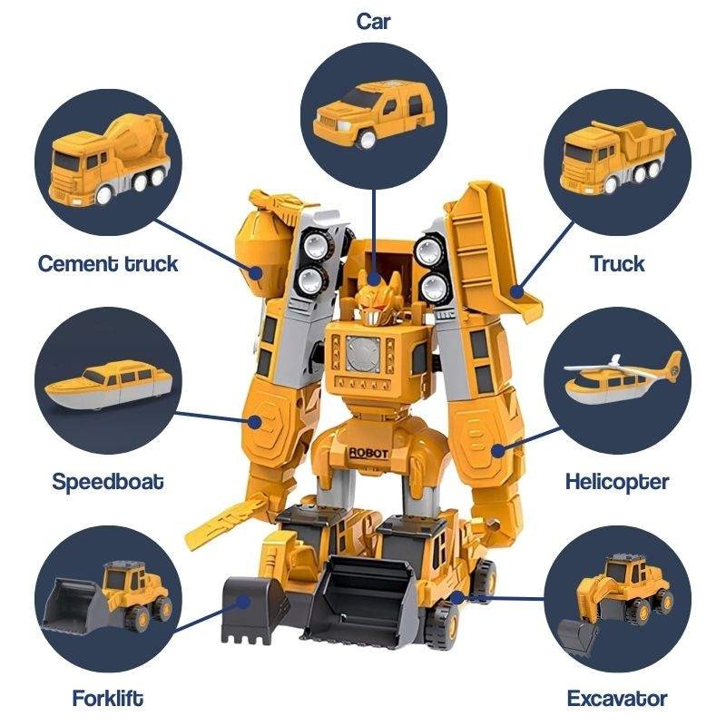 Magnetic Transformer Toy Set - Build 9 Vehicles and a Robot