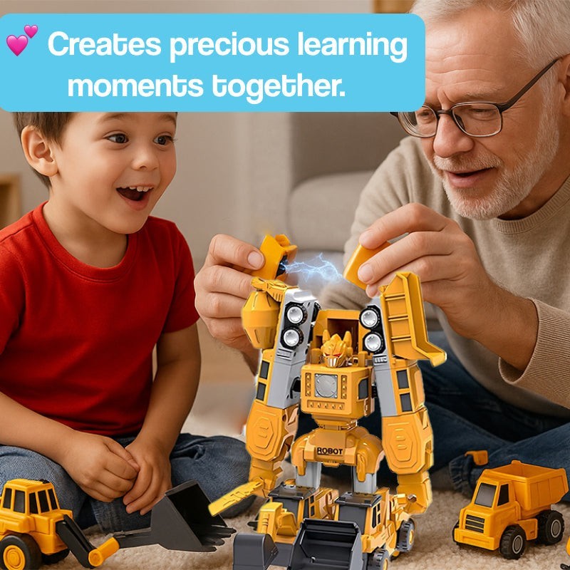 Magnetic Transformer Toy Set - Build 9 Vehicles and a Robot