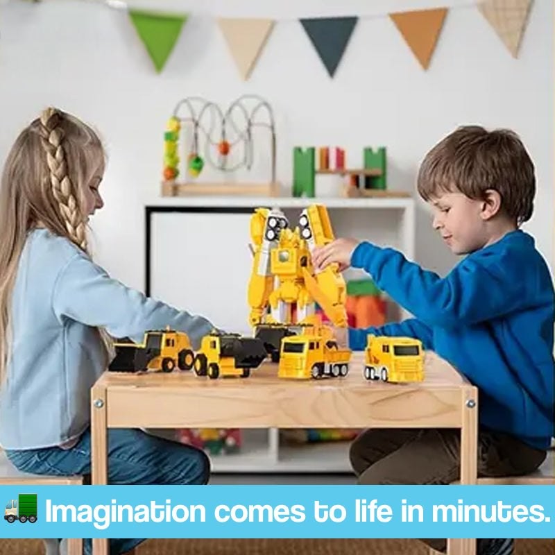 Magnetic Transformer Toy Set - Build 9 Vehicles and a Robot