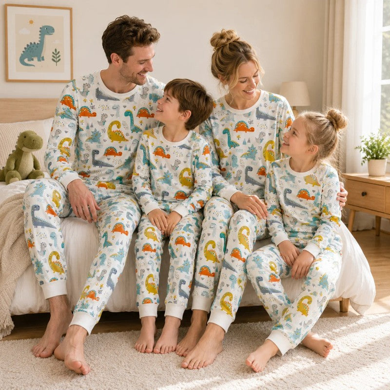 Matching Family Pyjama Sets - Long-Sleeve Top and Long Pants